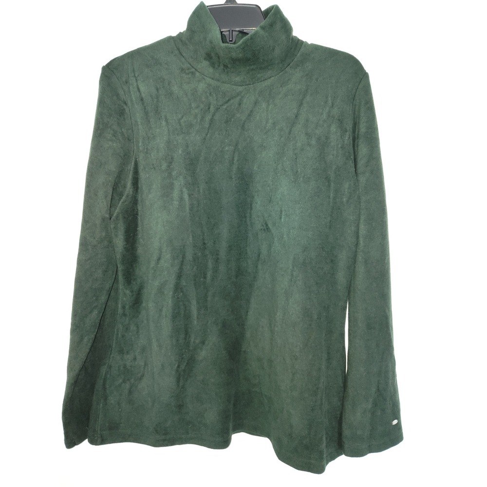 OGL Move Forest Green Fleece Turtleneck Long Sleeve Pullover Top Womens 2XL - Picture 1 of 4